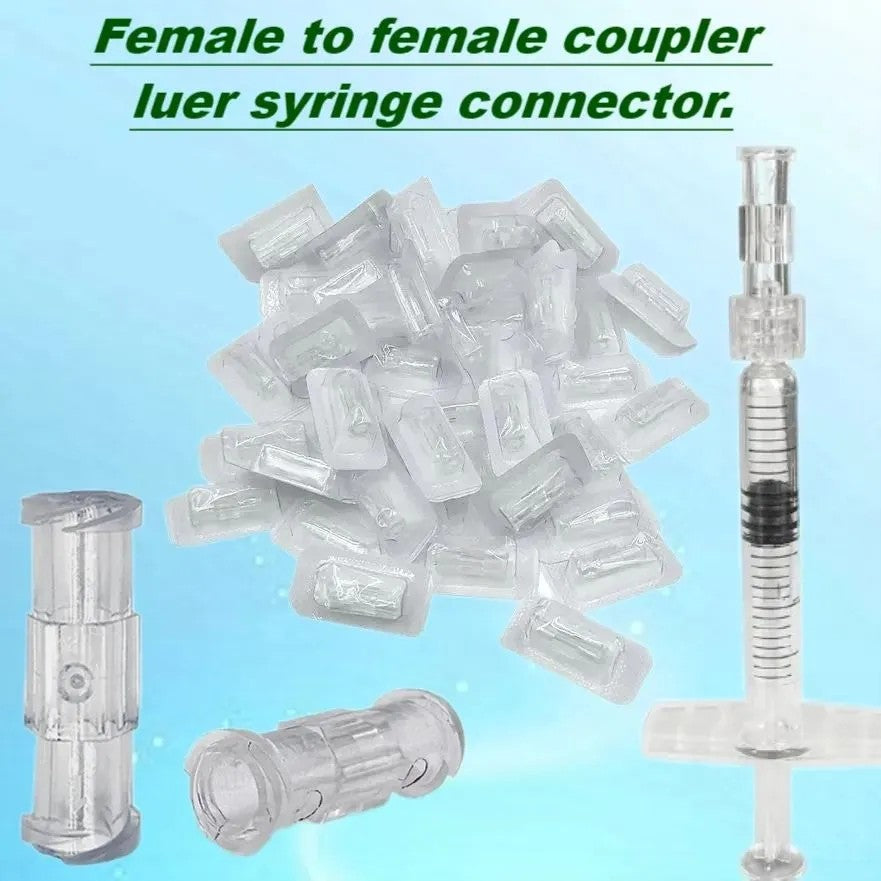 10-1000 unidades Conector de Seringa Luer União Dupla Embalagem Individual Adaptador Luer Lock Estéril Fêmea para Fêmea