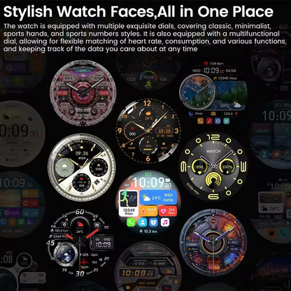 Smartwatch GUHUAVMI GT5 Pro 2025 Masculino com Tela HD AMOLED, GPS, Monitor de Trajetória de Movimento, Frequência Cardíaca, Chamada Bluetooth e 1.52", IP68
