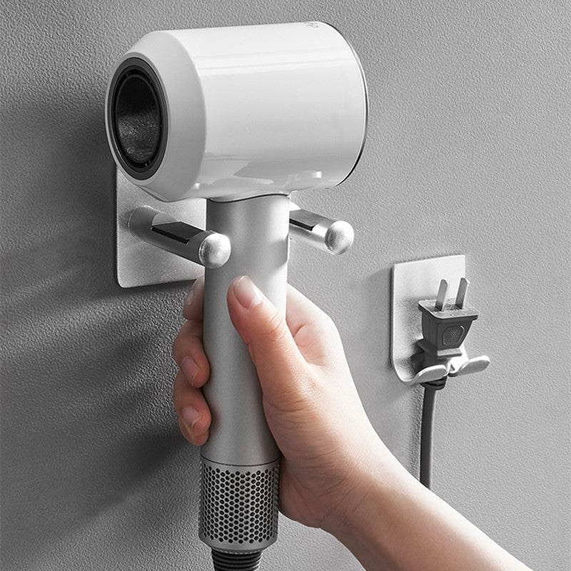 Organizador de Secador de Cabelo de Parede Impermeável, Economiza Espaço e Durável, Ideal para um Banheiro Livre de Bagunça, Suporte para Secador de Cabelo