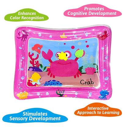 Tapete de Água Inflável para Bebês Almofada de PVC para Tempo de Bruços Infantil Tapete Aquático para Crianças Brinquedos de Atividades de Desenvolvimento para Educação Precoce