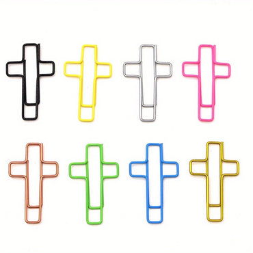 20/50pcs Cross Shaped Paper Clips Cute Decorative Paperclips Office School Home Document Organization Paper Fasteners Stationery