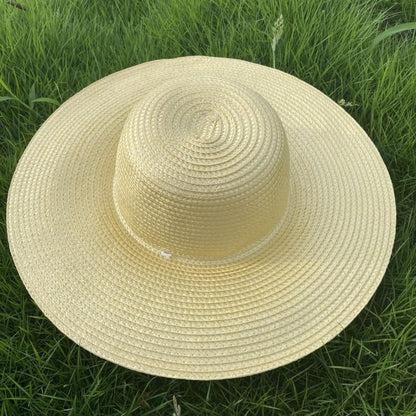 Summer Simple Straw Hats Women Men Wide Brim Beach Sun Hat Uv Protection Fishing Caps Farm Straw Hat With Windproof Rope Panama