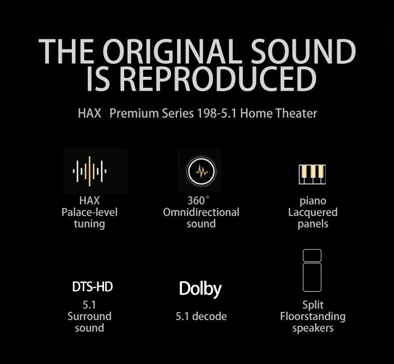 HAX198 home theater flagship 5.1 premium speaker set home living room audio home theater