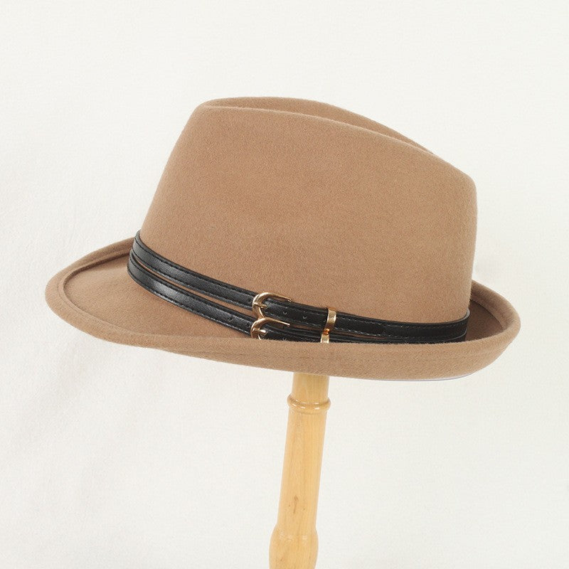 Outono Inverno Nova Moda Lã Feltro Chapéu Versão Coreana Boina Retrô Elegante Senhoras Chapéu de Jazz Aba Larga para Mulheres??
