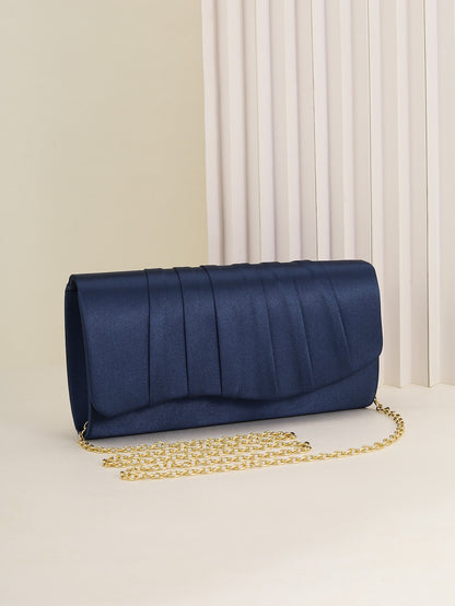 Ladies Dinner Bag Pleated Solid Color Clutch Party Dinner Wedding Light Luxury Envelope Evening Bag for Prom, Dinner/Banquet