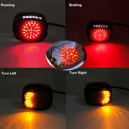 Luz de freio traseira LED para motocicleta DOT, pisca-pisca para Harley Sportster Dyna Fatboy Softail Touring Road Glide Road King