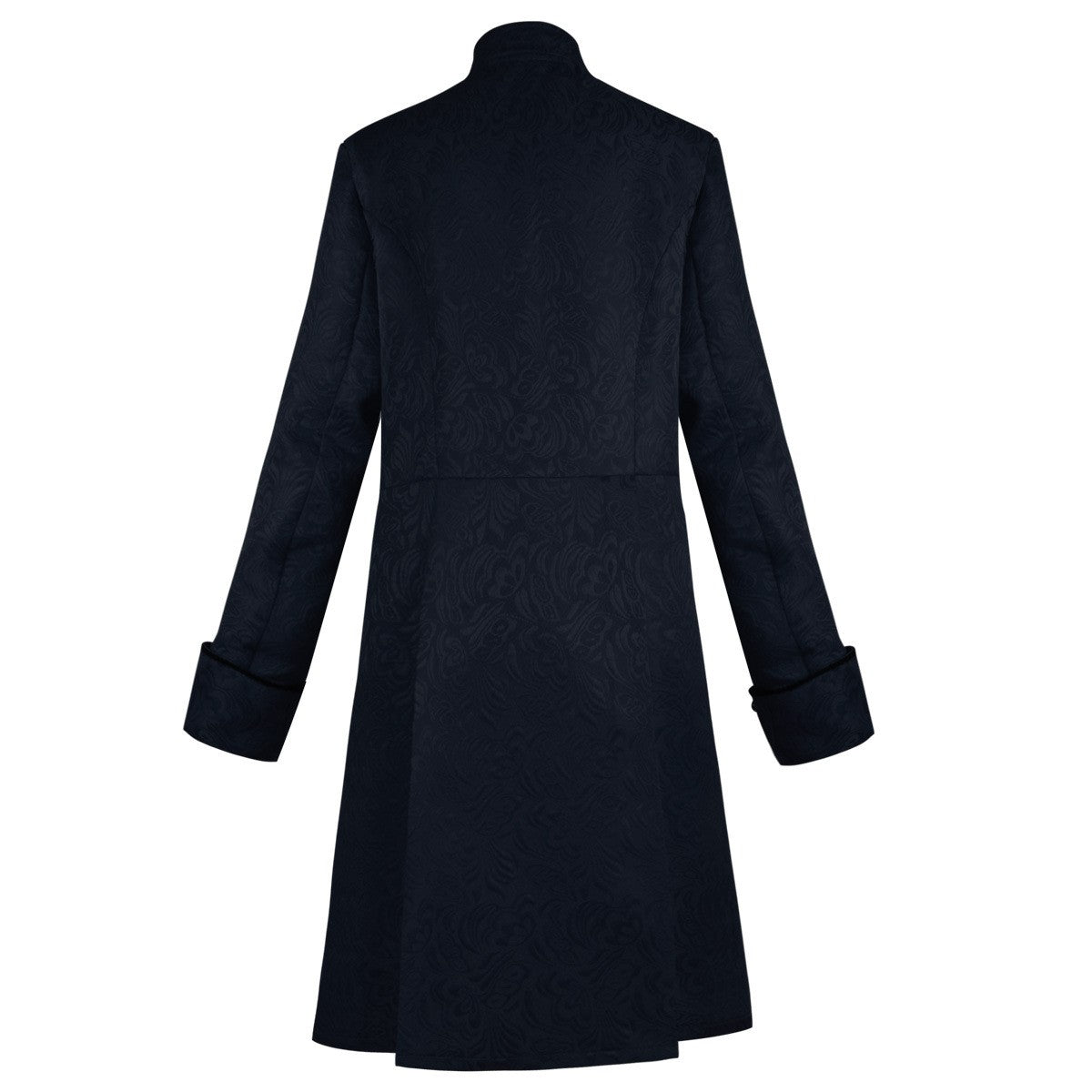 Men's Medieval Style Windbreaker Coat Vintage Lapel Jacquard Medium Length Trench Coat Halloween Party Costume Retro Outerwear