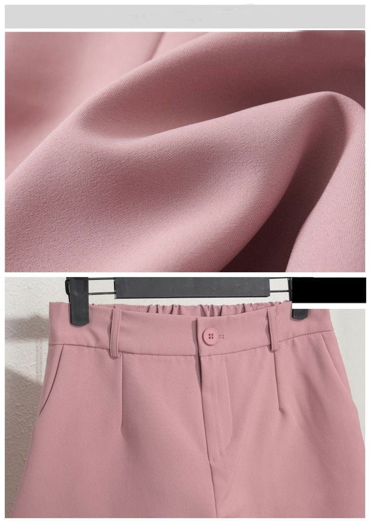 Solid Casual Elegant Trendy OL Office Lady Short Women's Pants Korean Sweet Fashion Elastic Waist Basic All-match Loose Shorts