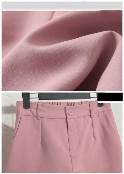 Solid Casual Elegant Trendy OL Office Lady Short Women's Pants Korean Sweet Fashion Elastic Waist Basic All-match Loose Shorts