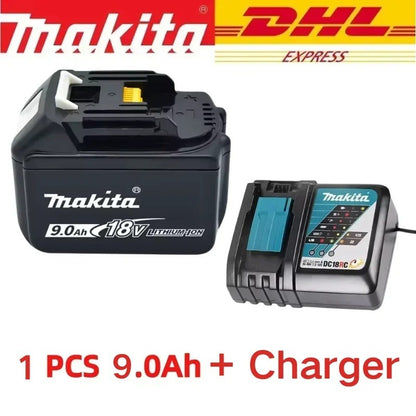 Bateria Recarregável Original Makita 18V 9Ah 6Ah 5Ah para Ferramentas Elétricas Makita Bateria de íons de lítio 18v de Substituição + carregador + furadeira elétrica
