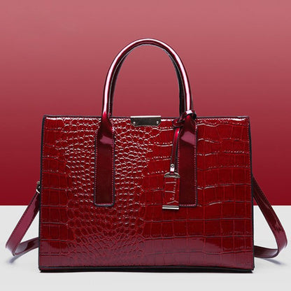 Luxury Crocodile Pattern Handbag ?Women Large Capacity Shoulder Bag? PU Leather Top-handle Bag? Brands Crossbody Bag Totes sac