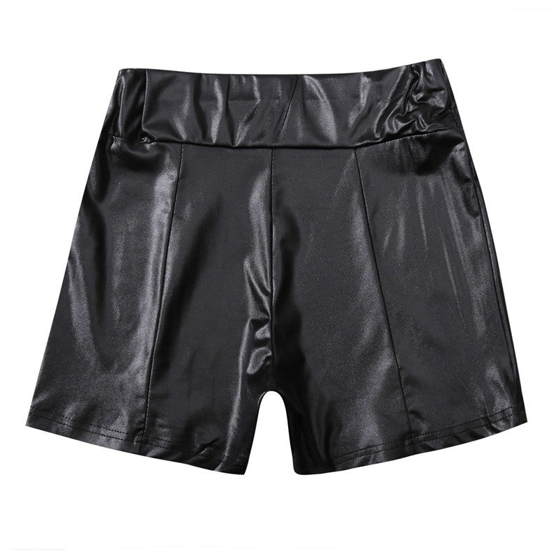 Women Faux Leather Shorts High Waist Push Up Black Short Joggers Sports Fitness Womens Sexy Slim Shorts Spodenki Damskie New