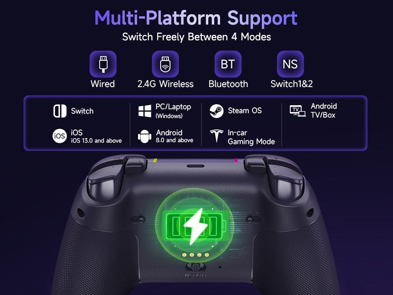 EasySMX White Black Gamepad X05 Pro Wireless PC Gaming Controller for PC Windows iOS Switch Android with Charging Dock