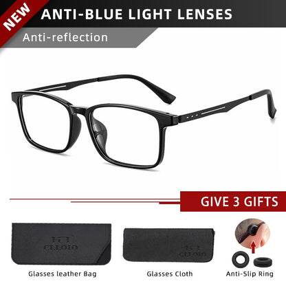 CLLOIO High Quality UltraLight Flexible Titanium Reading Glasses Anti Blue Light Myopia Glasses Prescription Progressive Eyewear