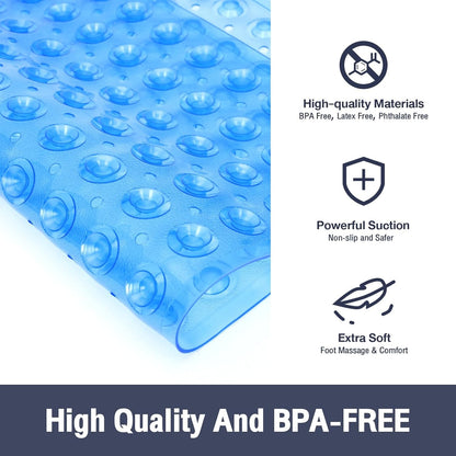 1pc 21x21inch Square Non-Slip Shower Mat – Anti-Slip Shower Mats– Secure Grip for Shower Stall Floors - Bathroom Mat Clear