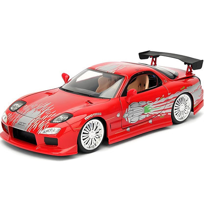 JADA 1:24 Doms Mazda RX7 Alloy Car Diecasts & Toy Vehicles Car Model Miniature Scale Model Car For Children