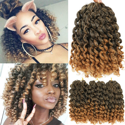 1-4 Pacotes 2X Ringlet Wand Curl Jamaican Bounce 8 polegadas Sintético Wand Curl Twist Braids Hair Crochet Cabelo Cacheado Extensões 20 Raízes