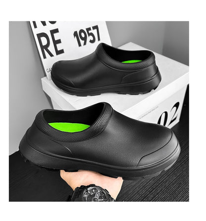 Chef shoes four seasons soft sole anti-slip oil-proof waterproof kitchen work shoes men's sandals garden shoes outdoor slippers
