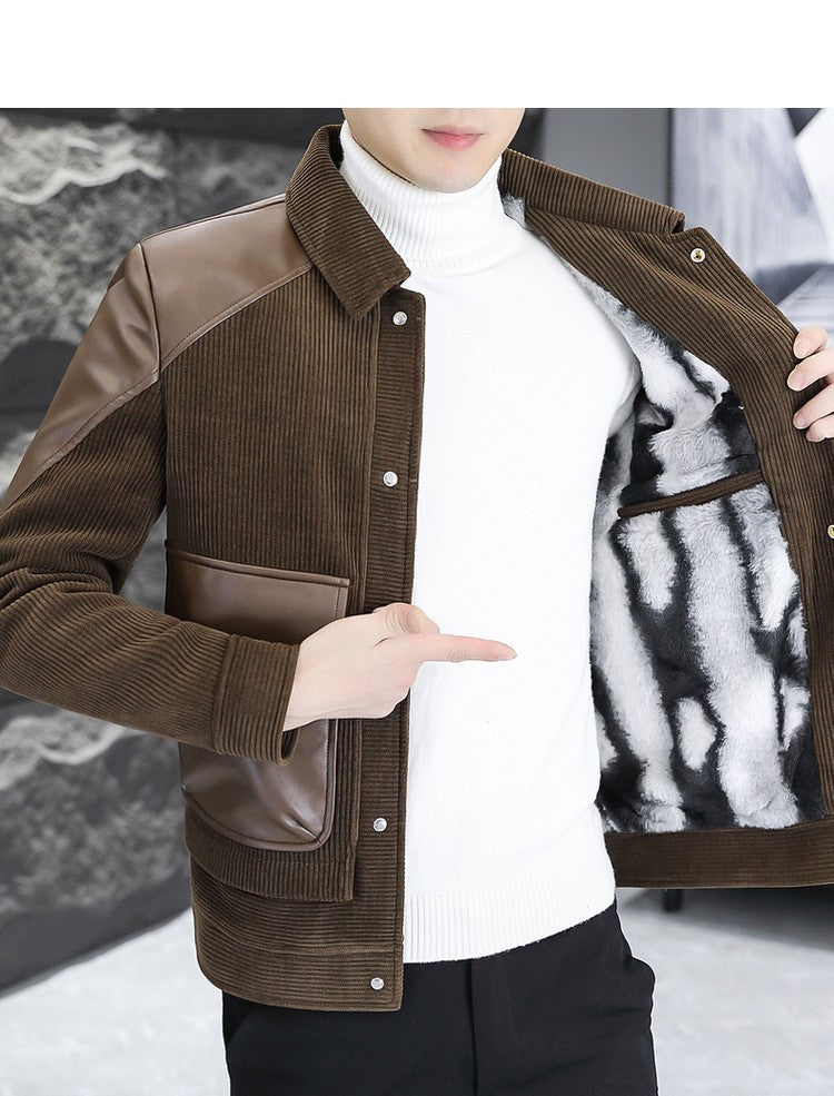 Korean Winter Jacket for Men Thickened and Warm Wool Blends Jacket Casual Business Streetwear Overcoat Social Men Clothing 2023