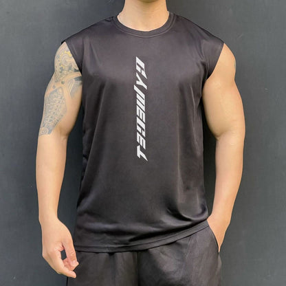 Mens Gym Tank top Man Fitness Sleeveless Shirt Male Mesh Breathable Fitness Sports Vest Undershirt Gyms Running Vest Men