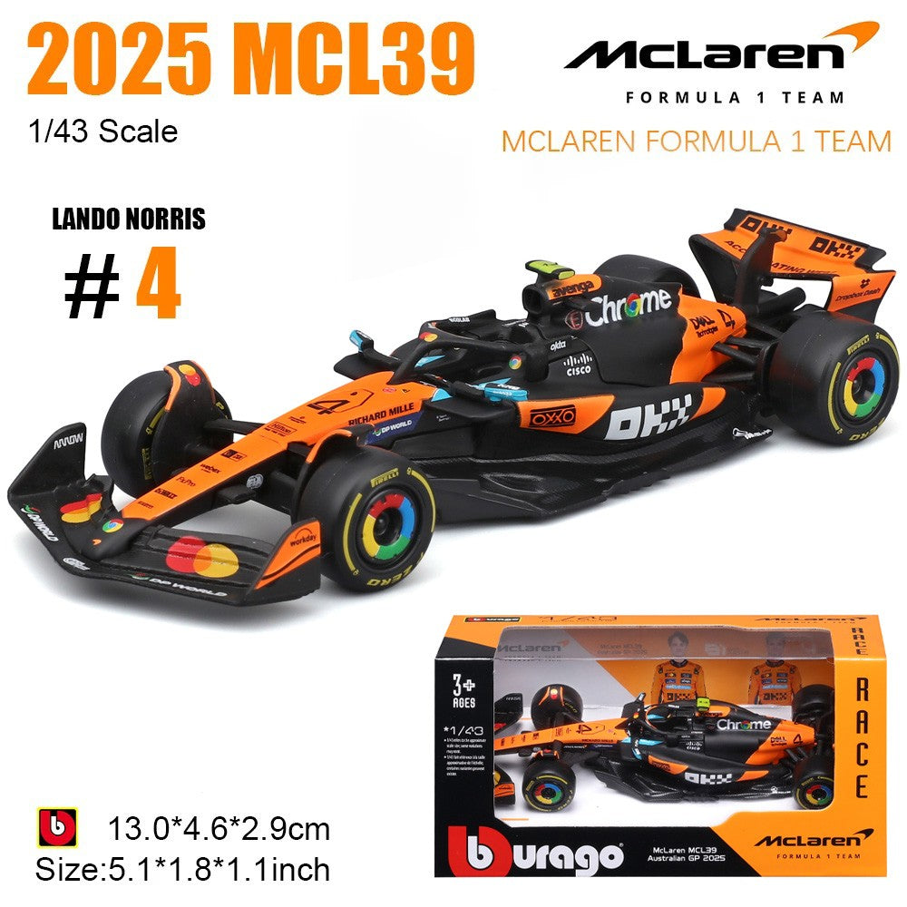 Novo em estoque Bburago 1:43 2025 F1 Japão Red Bull Rb21 Liga Modelos Miniatura Ferrari Sf25 #44 Rb21 Verstappen Mcl39 W16 ?Carro de Brinquedo