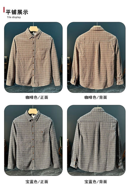 Retro Trendy Plaid Long Sleeve Shirt Autumn and Winter Fashion Jacket Versatile Casual Shirt 2025 New Loose Men's Clothing