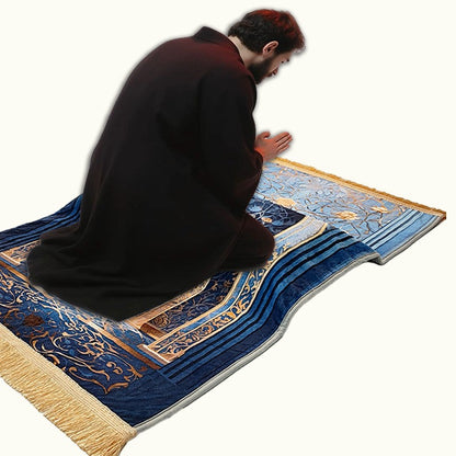 Prayer Rug Living Room Prayer Mat 70*110cm Muslim Islamic Prayer Rug, Carpet Mat, Kneeling Poly Mat with Vintage Pattern, Tassel