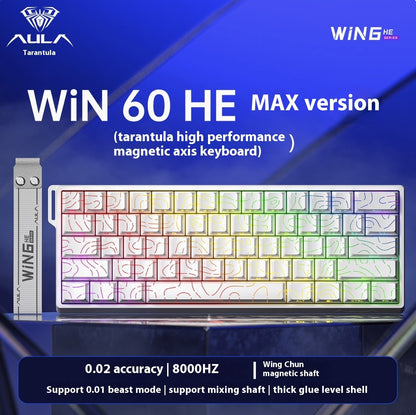 Teclados Win60 Win68 Aula com Teclas Magnéticas 8K, Teclado Mecânico para Jogos, Teclado com Fio para Esports com Luz RGB e Hot-Swap para PC Gamer (Presente)