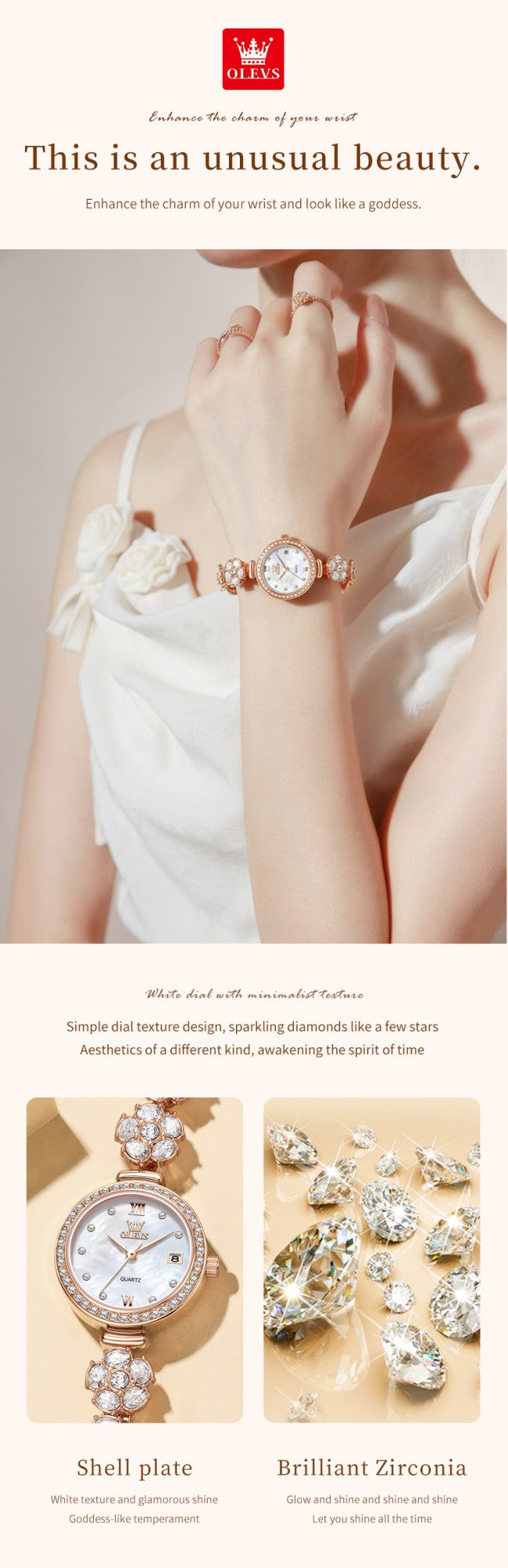 OLEVS 5638 Women Watches Original Elegant Quartz Watch Waterproof Luminous Date Ladies Set Bracelet Watch Girls Gift Reloj Mujer