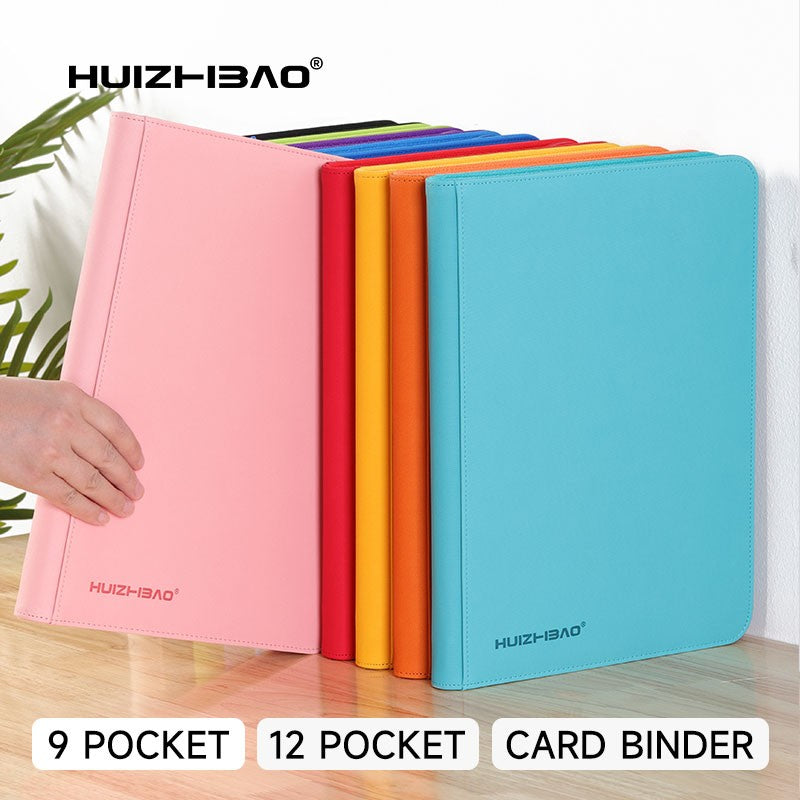 Fichário de Cartões com Zíper, 9/12 Bolsos, Álbum de cards de troca, Página de carregamento lateral durável para mtg tcg para pokemon para yugioh para futebol