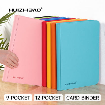 Fichário de Cartões com Zíper, 9/12 Bolsos, Álbum de cards de troca, Página de carregamento lateral durável para mtg tcg para pokemon para yugioh para futebol