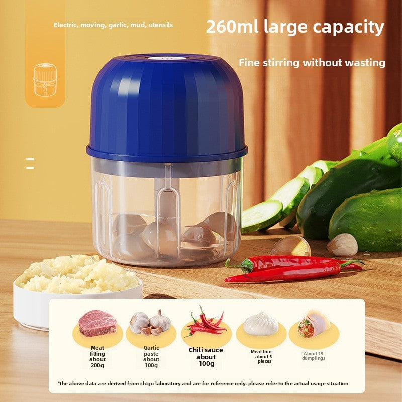 Electric Garlic Masher Garlic Grinder Onion Chopper 260ML Meat Grinder Ginger and Chili Grinder Kitchen Vegetable Blender