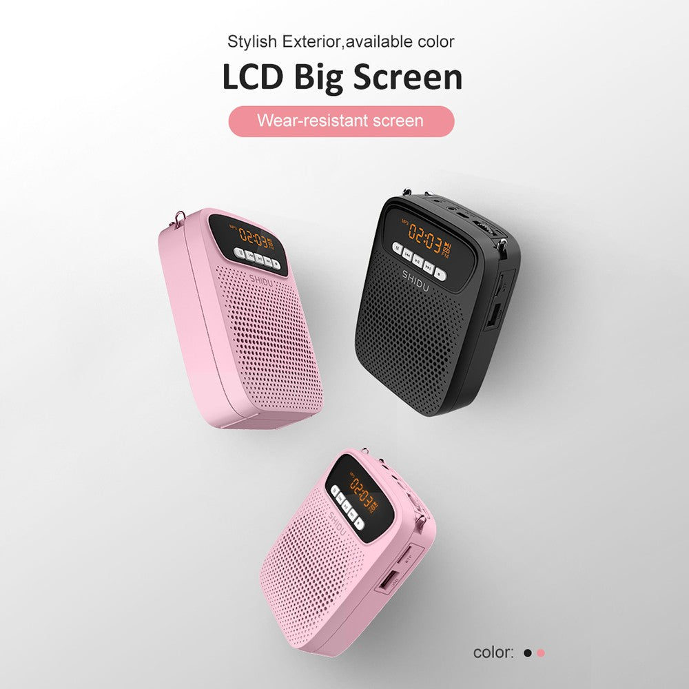 SHIDU 15W Rechargeable Portable Bluetooth Voice Amplifier for Teacher Wired Microphone FM Radio AUX Audio Recording Speaker S278
