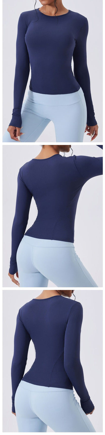 Women Long Sleeve Workout Top Gym Casual Outdoor Top Workout Dry Fit Breathable High Elastic Sports Top Sports Long Sleeved