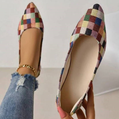 Women's Shoes Loafers Ballet Flats Pointed Toe Barefoot Slip-on Casual Flat Heel Comfortable Random Pattern Woman Shoe Size 43