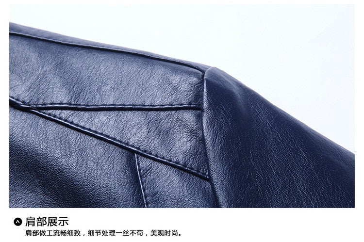 Plus Size 8XL Trendy Men's PU Leather Jacket Stand Collar Motorcycle Coat Casual Biker Jacket Men's Fashion Outerwear Streetwear