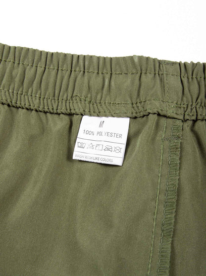 Men's Tactical Shorts Summer Casual Cargo Shorts Knee-length Multi-pockets Elastic Waist Work Hiking Overalls Short Pants Male