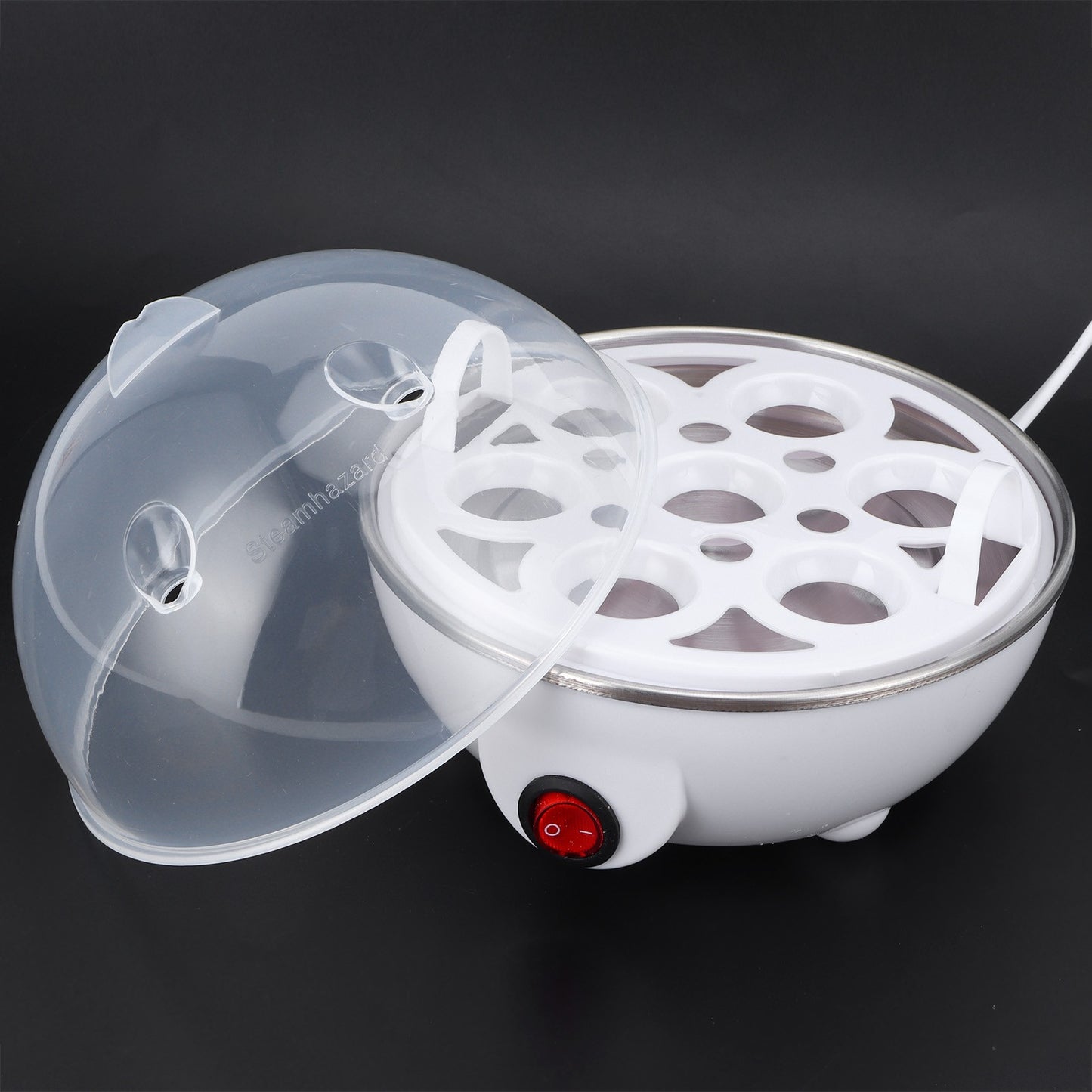Panela Elétrica de Ovos para Uso Doméstico, Cozedor de Ovos para Café da Manhã, Mini Panela de Ovos Multifuncional, Vaporizador de Camada Única para Cozinha