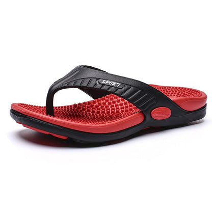Ngouxm Summer Big Size Youth Slippers Men Massage Non-Slip Cool Outside Flip Flops Breathable Thick-Soled Toe Sandals