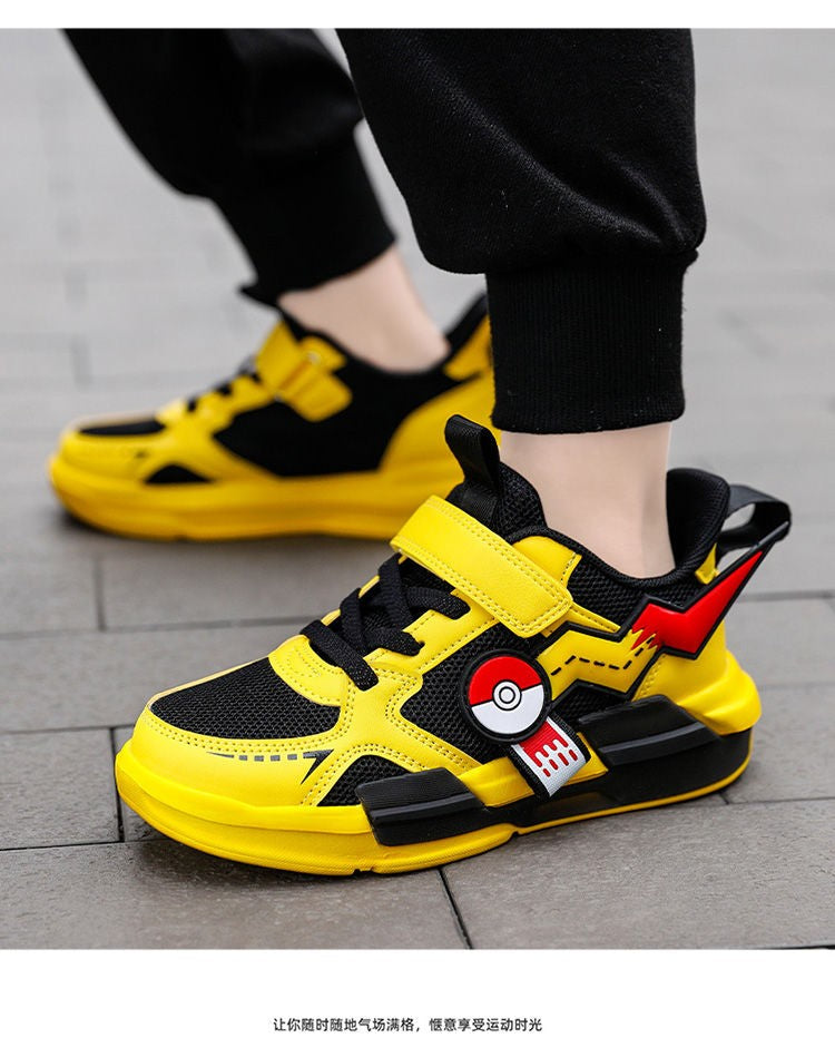 Pokemon Pikachu Children Sports Shoes Spring and autumn Fashion Anime Boy Sneakers Student Breathable Non-slip Running Shoe