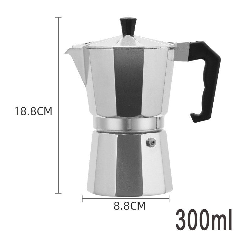 Aluminum Espresso Stovetop Perfect for Home Mocha & Tea Brewing, Elegant Design for Coffee Enthusiasts, Manual Espresso Maker