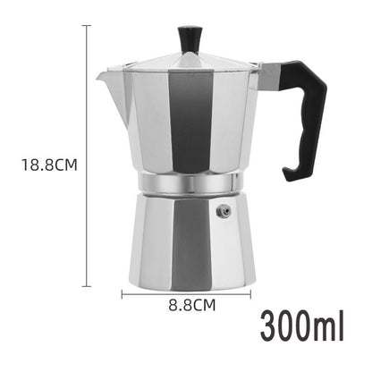 Aluminum Espresso Stovetop Perfect for Home Mocha & Tea Brewing, Elegant Design for Coffee Enthusiasts, Manual Espresso Maker