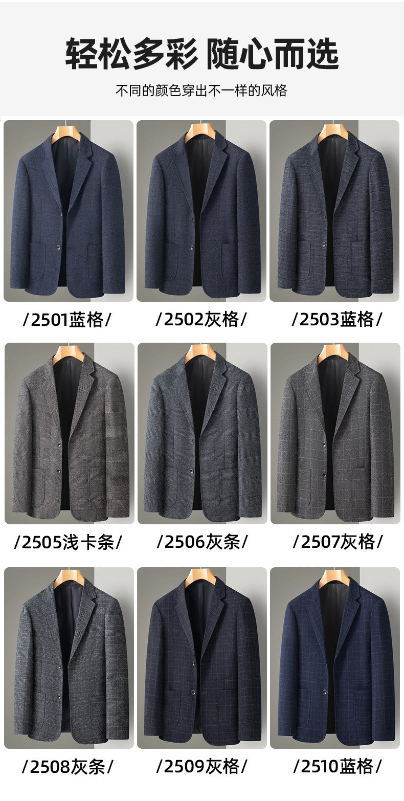 New Men's Blazer Fashion Middle-aged Business Casual Professional Wear Casual Loose British Style Sub-trend Four Seasons Suit