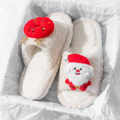 Women s Cozy Christmas Slippers with Cute 3D Cartoon Doll Design Soft Fuzzy Material and Anti-Slip Sole for Indoor Use