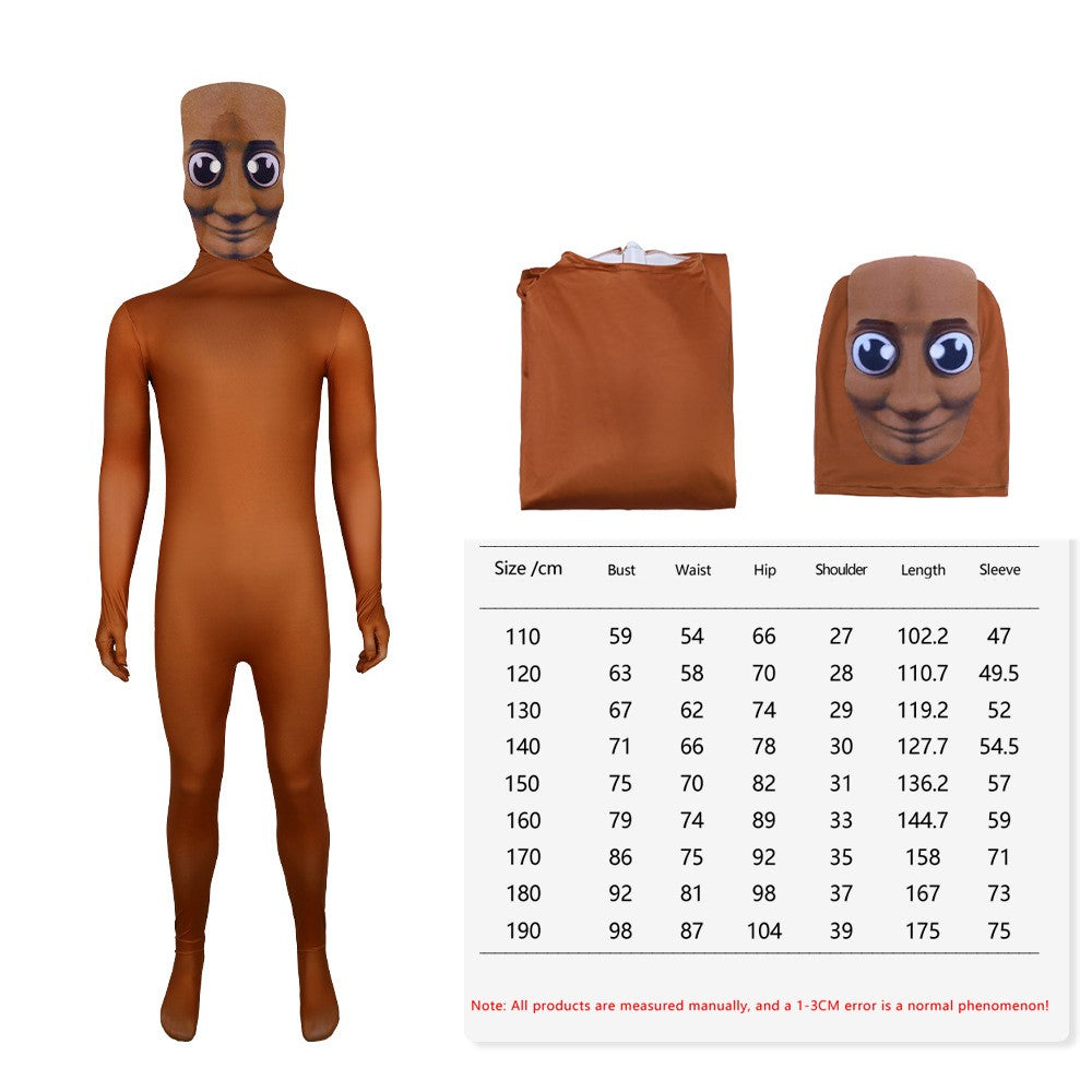 Tung Tung Tung Sahur Adult Cosplay  Cartoon Jumpsuit Bodysuit Halloween Carnival Party Costume