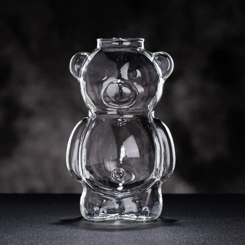 Copo de Vidro em Formato de Urso Copos Criativos para Coquetéis Copo de Suco Transparente Copos Personalizados de Água Acessórios para Bar e Festa