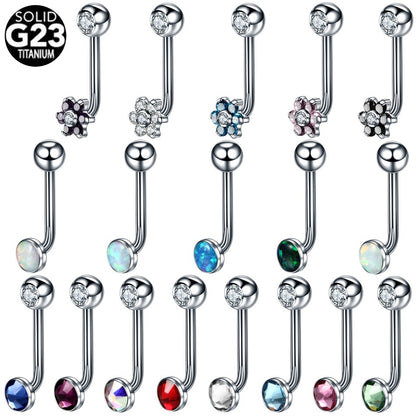 1PC Titânio Christina Vertical Hood Piercings Anéis de Lábio Flor Opala Sexy Piercings de Lábio Joias de Piercing de Sobrancelha VCH