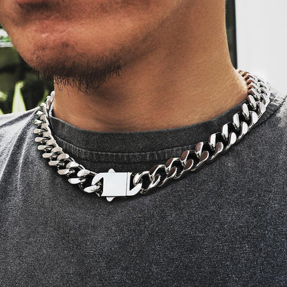 Pulseira Acessório Masculina de Aço Inoxidável 316 Banhada a Ouro 18k, Corrente Cubana Criptografada de 8, 10, 12mm, Estilo Miami Rap Hip Hop
