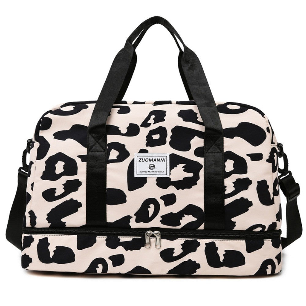 Portable Large Capacity Travel Duffle Bag Nylon with Animal Print Weekender Overnight Bag Waterproof Storage Bag Sports Gym