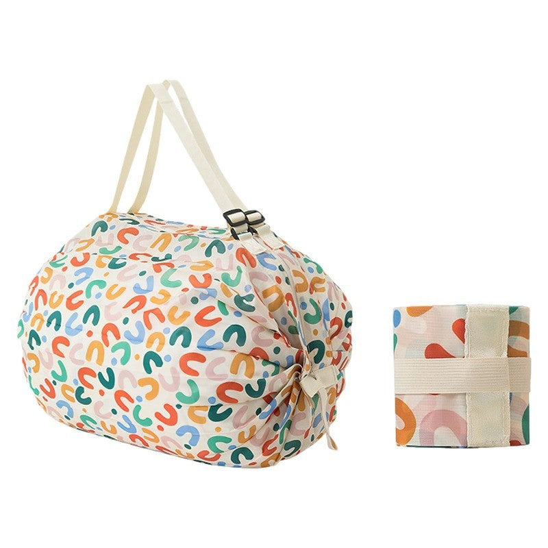Large Foldable Shopping Bag Reusable Eco Bag Grocery Package Beach Toy Storage Bags Shoulder Cute Printing Pouch Tote Pouch